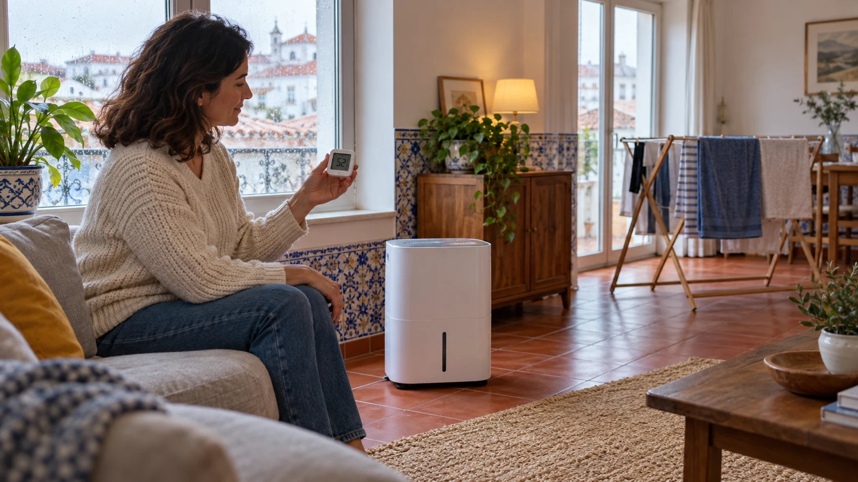 Home humidity measurement and laundry setup