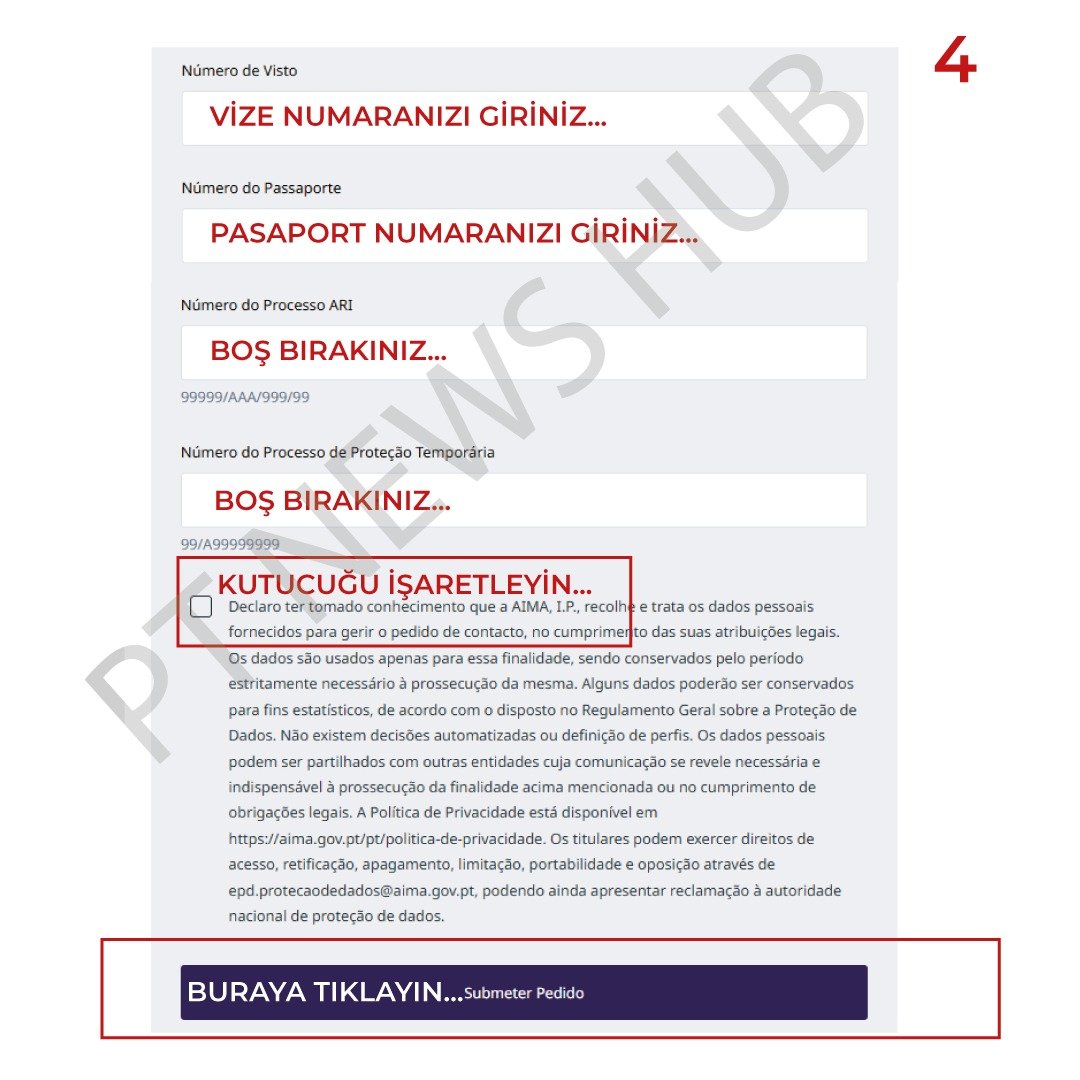 AIMA Vize ve Pasaport Numarası Girişi
