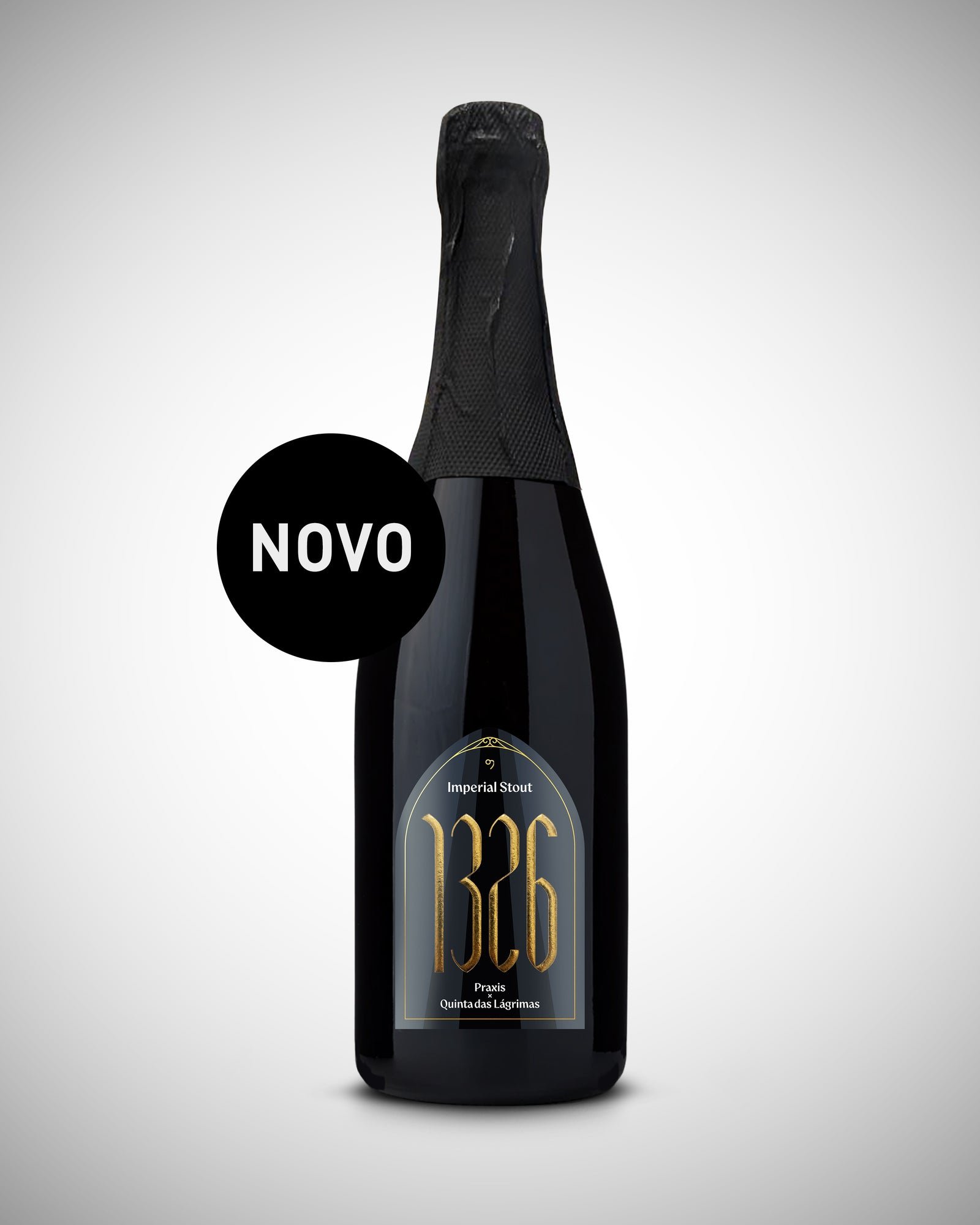Bottle of 1326 Imperial Stout created by Praxis and Quinta das Lágrimas